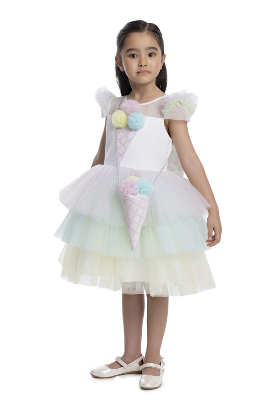 Rainbow Layered Skirted Girl's Dress 3-7 AGE 34022PR - 3