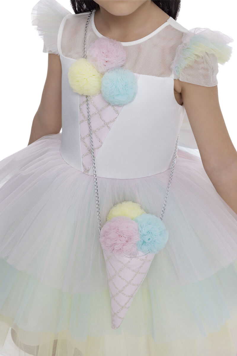 Rainbow Layered Skirted Girl's Dress 3-7 AGE 34022PR - 6