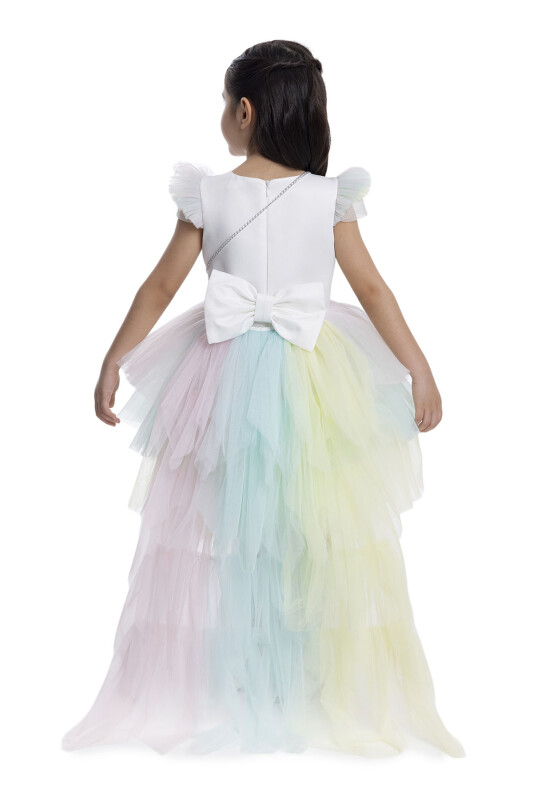 Rainbow Layered Skirted Girl's Dress 3-7 AGE 34022PR - 8