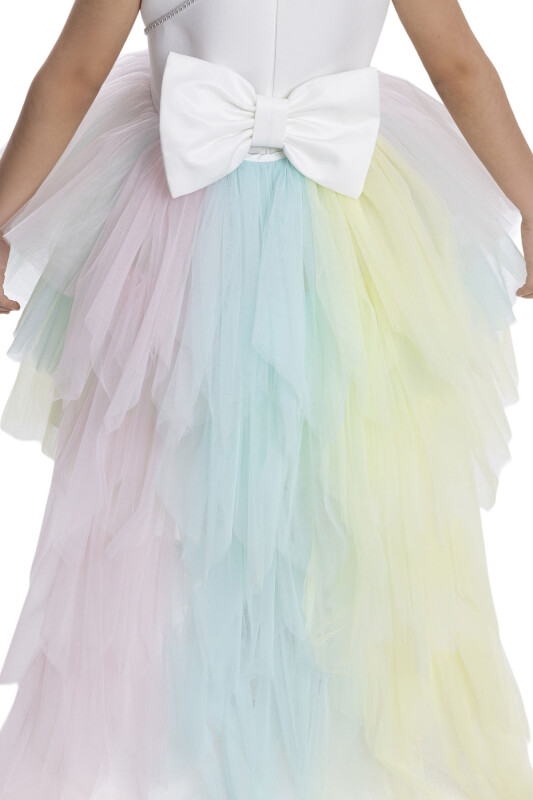 Rainbow Layered Skirted Girl's Dress 3-7 AGE 34022PR - 9