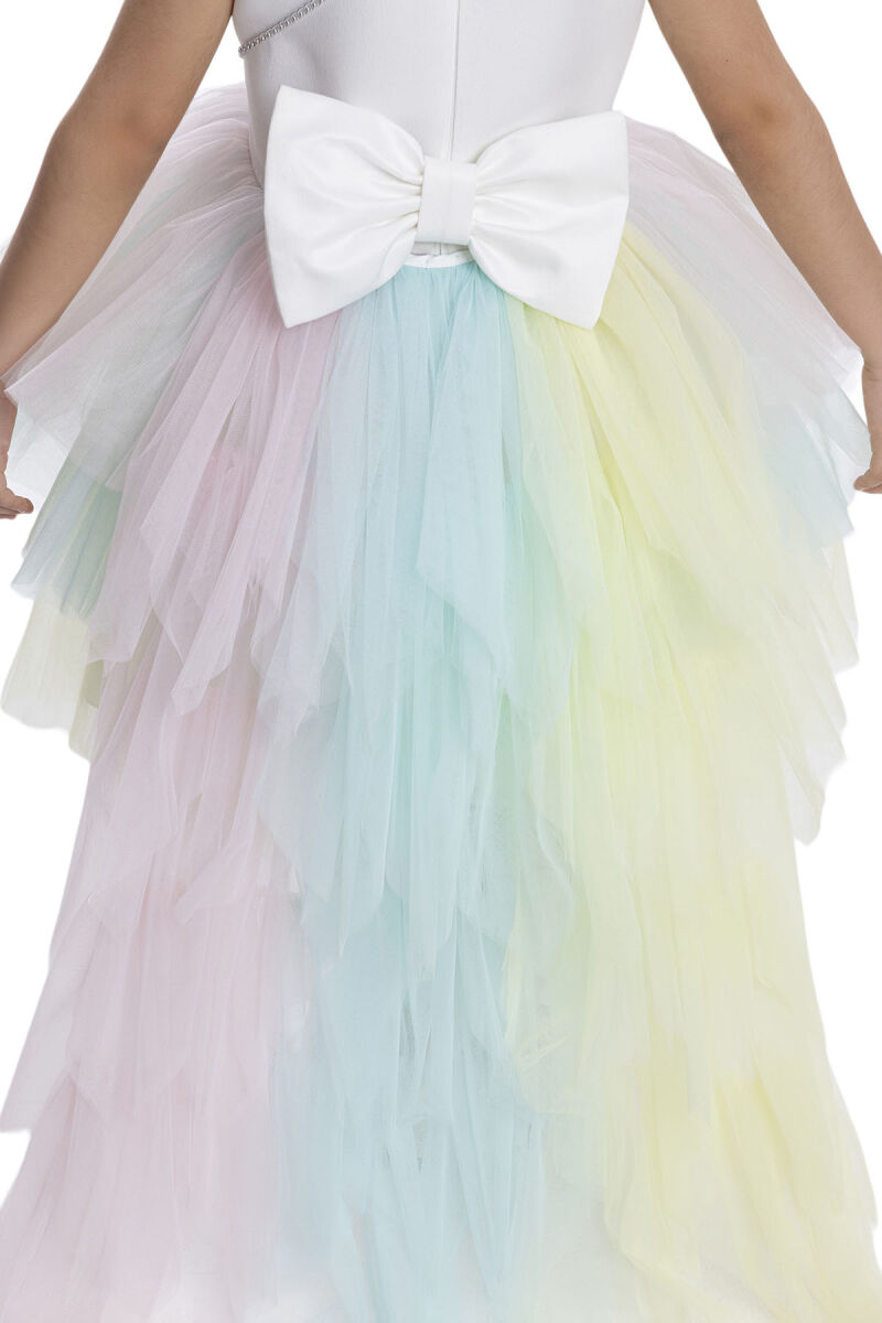 Rainbow Layered Skirted Girl's Dress 3-7 AGE 34022PR - 9
