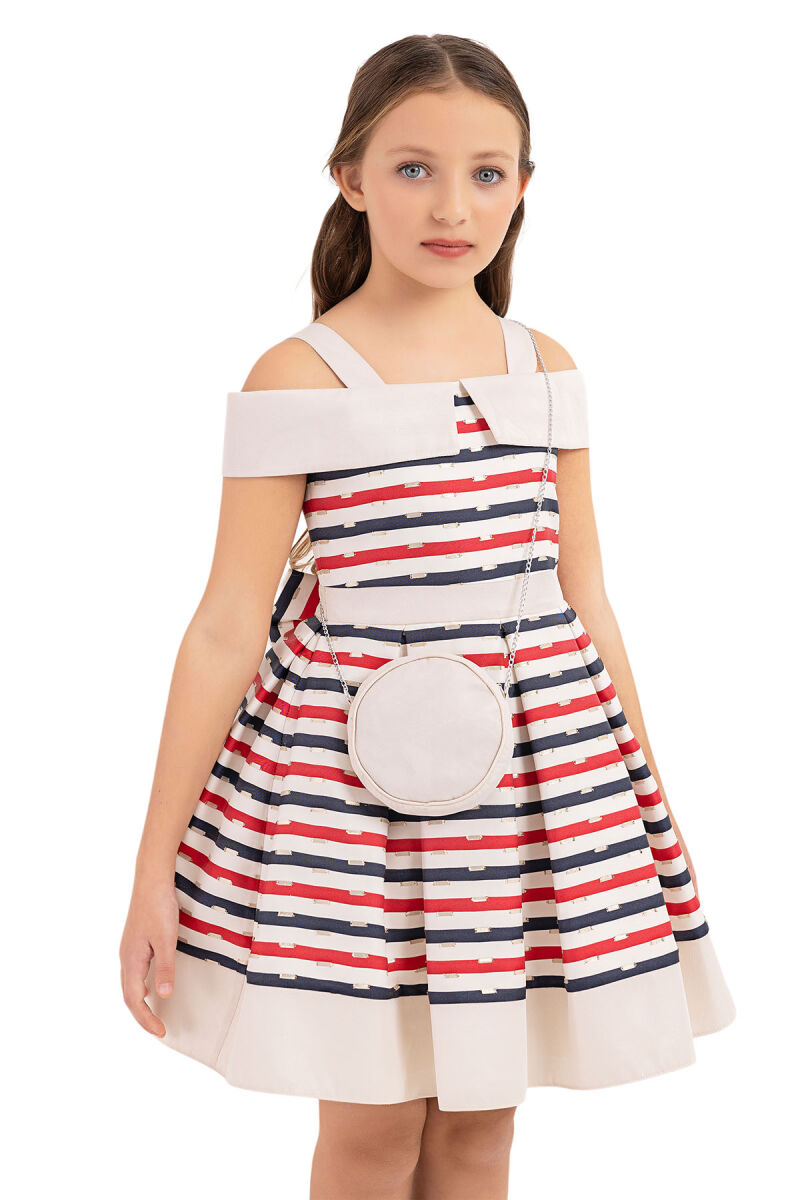 Navy Princess collar dress for girls 8-12 AGE 33304PR - 3