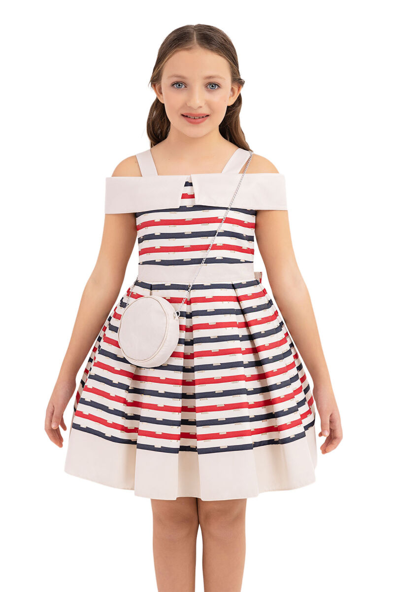 Navy Princess collar dress for girls 8-12 AGE 33304PR - 4