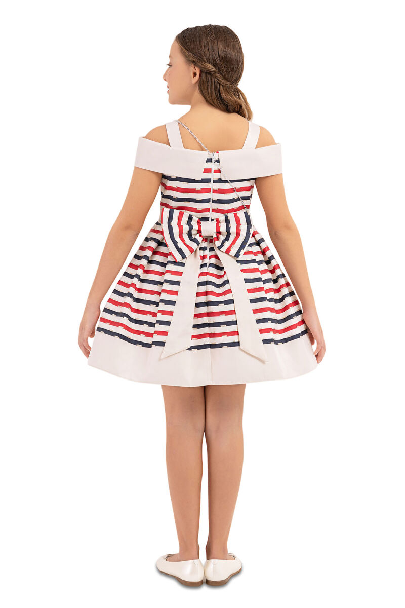 Navy Princess collar dress for girls 8-12 AGE 33304PR - 7