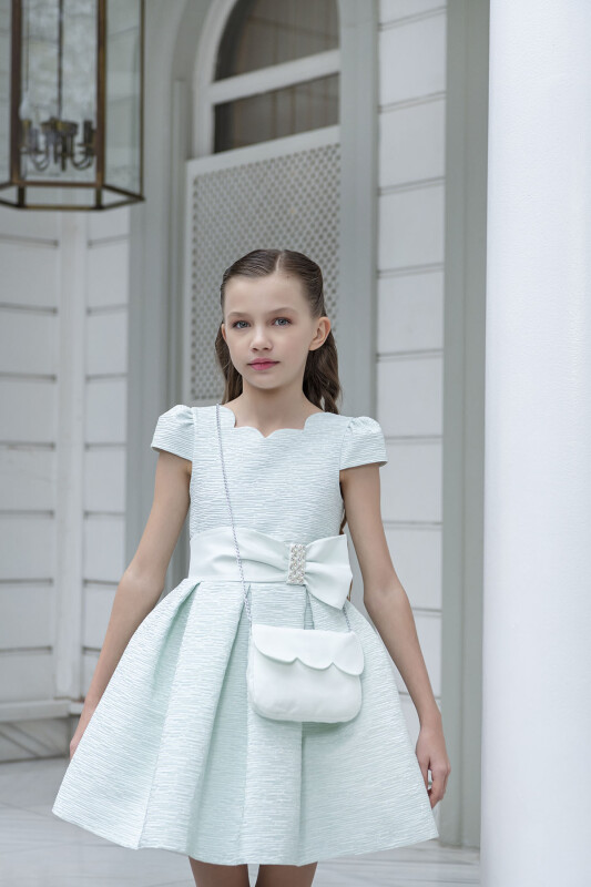 Mint Scallop collar dress for girls 8-12 AGE 33275PR 