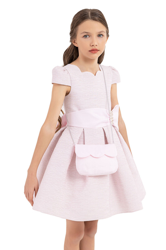 Pink Scallop collar dress for girls 8-12 AGE 33275PR - 3