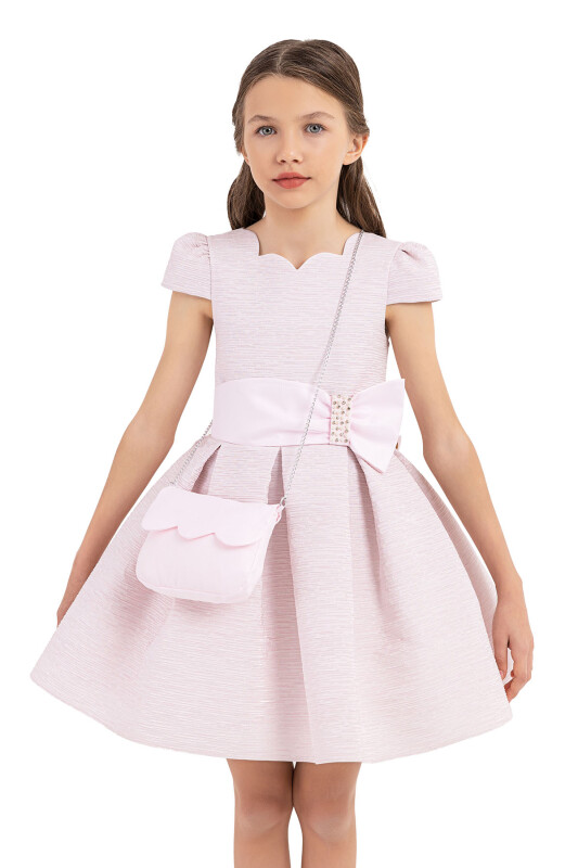 Pink Scallop collar dress for girls 8-12 AGE 33275PR - 4