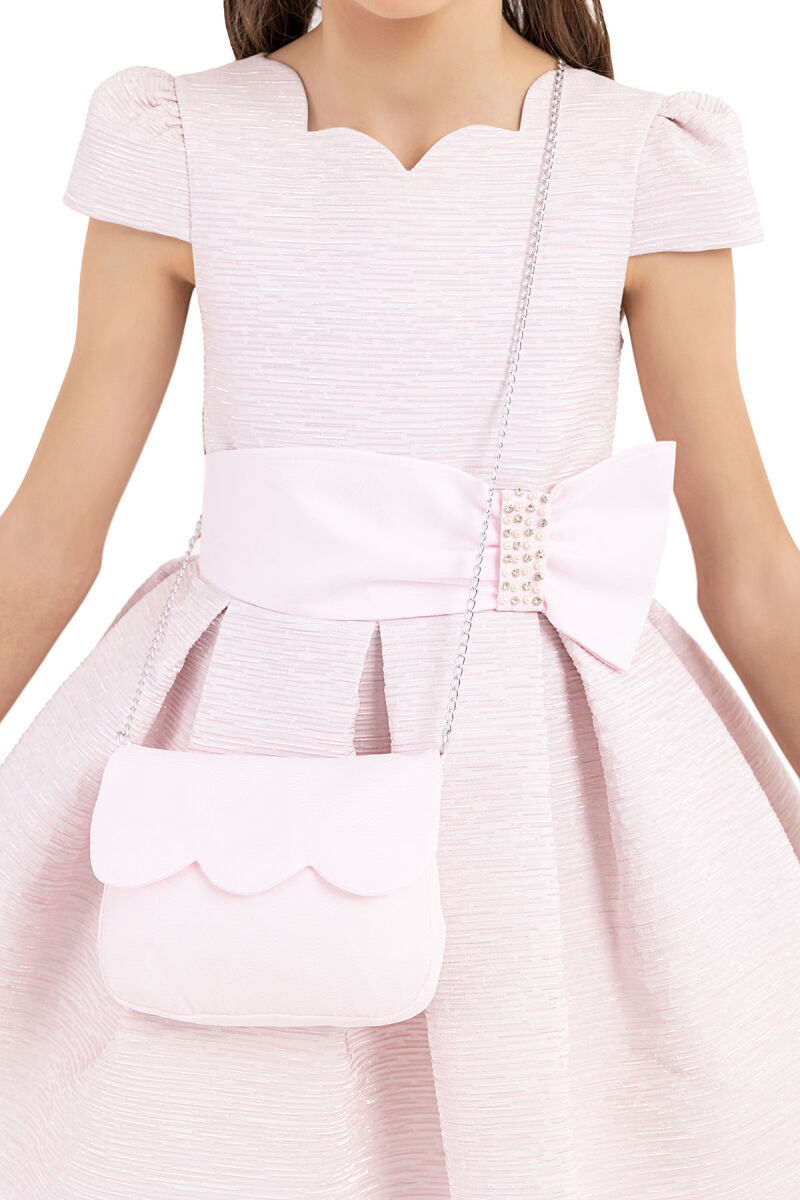Pink Scallop collar dress for girls 8-12 AGE 33275PR - 5