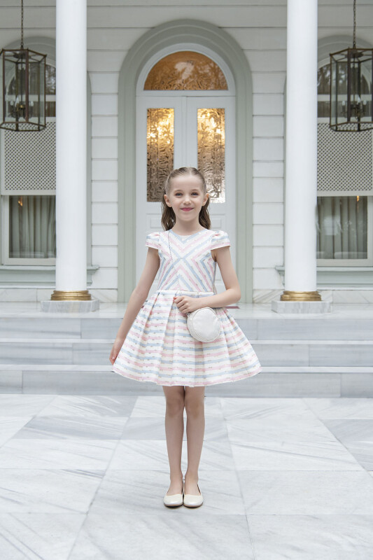 Pink Stripy dress for girls 4-8 AGE 33306PR - 3