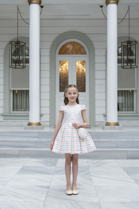 Pink Stripy dress for girls 4-8 AGE 33306PR - 4