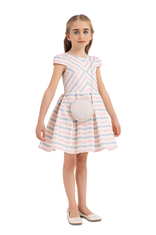 Pink Stripy dress for girls 4-8 AGE 33306PR - 6