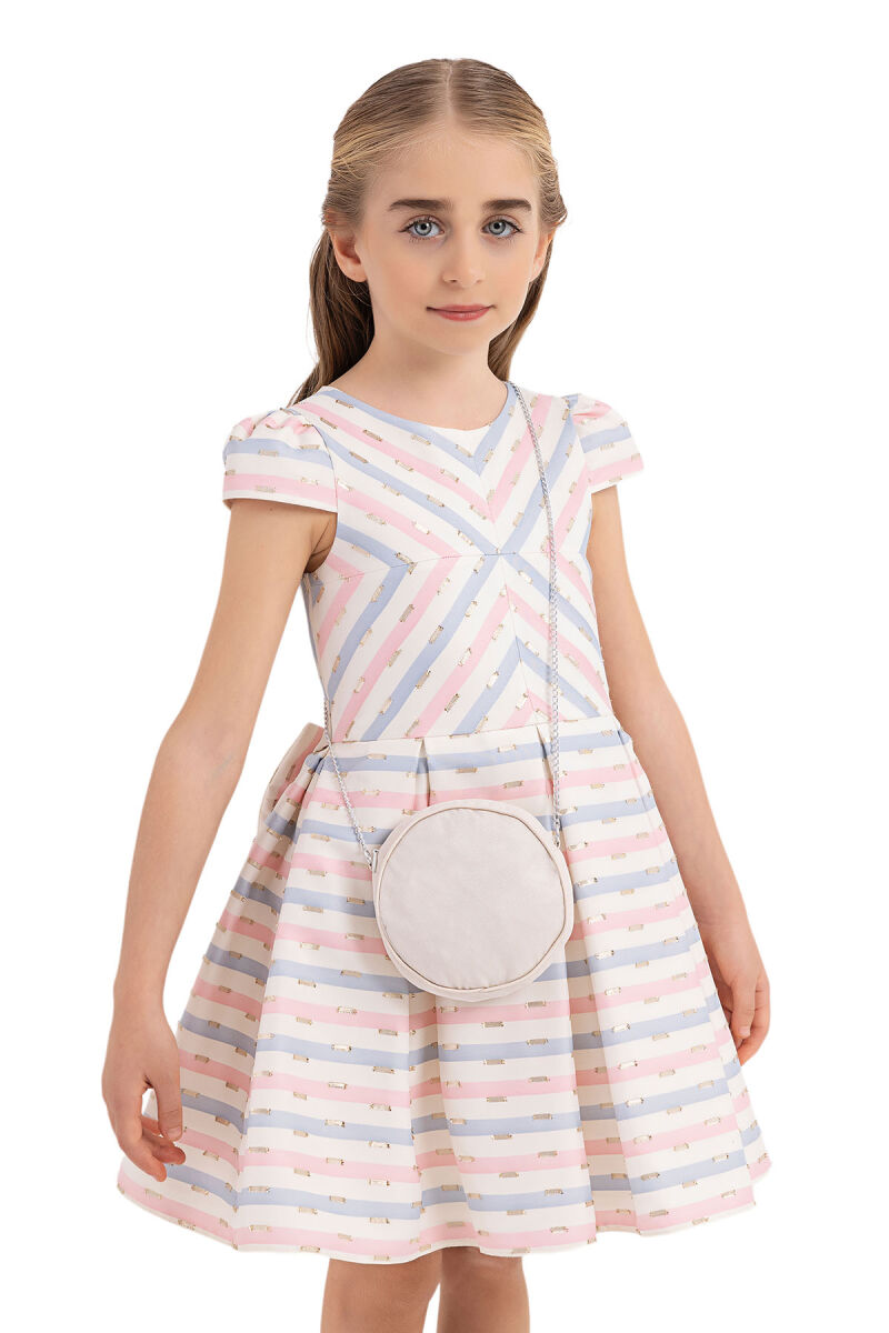 Pink Stripy dress for girls 4-8 AGE 33306PR - 7