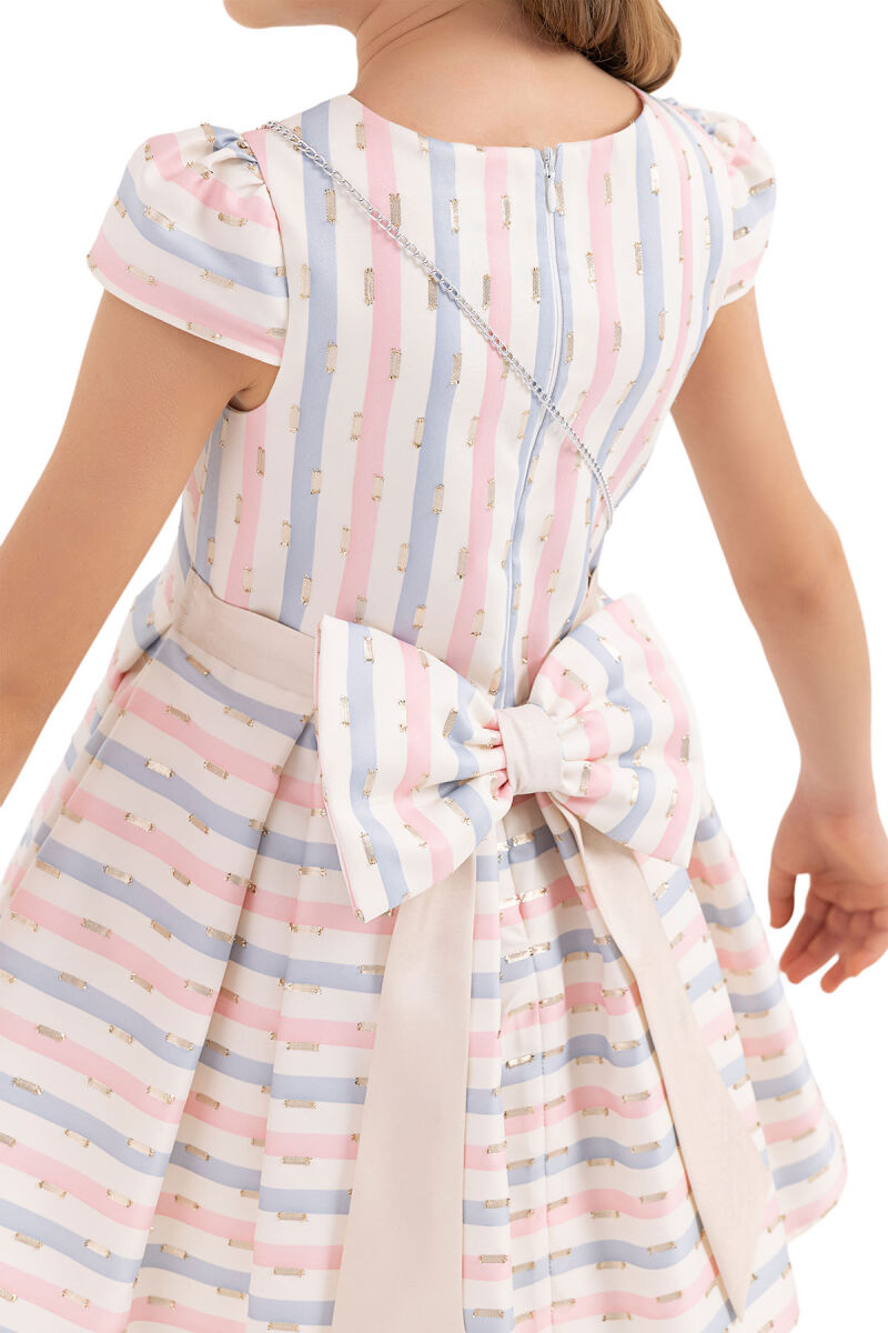 Pink Stripy dress for girls 4-8 AGE 33306PR - 10