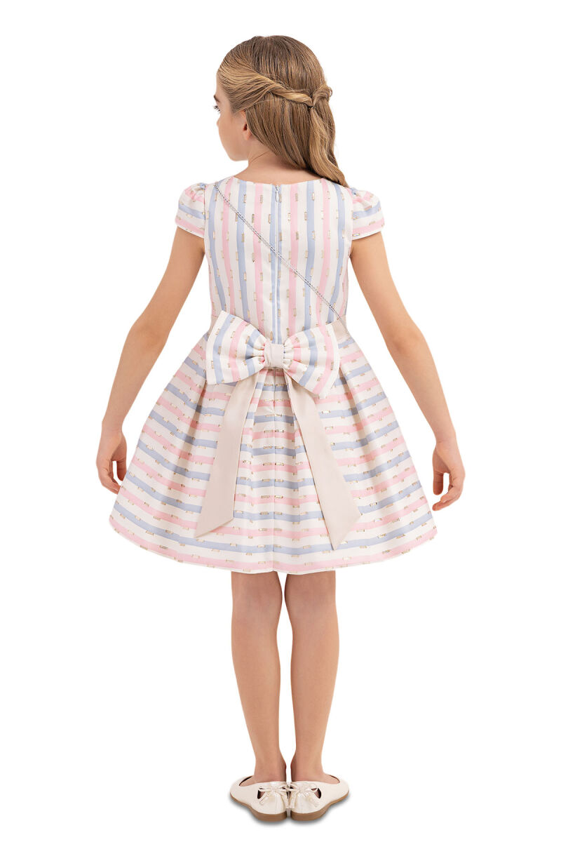Pink Stripy dress for girls 4-8 AGE 33306PR - 11