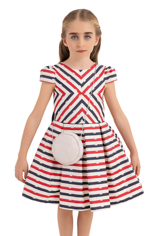 Navy Stripy dress for girls 4-8 AGE 33306PR - 5