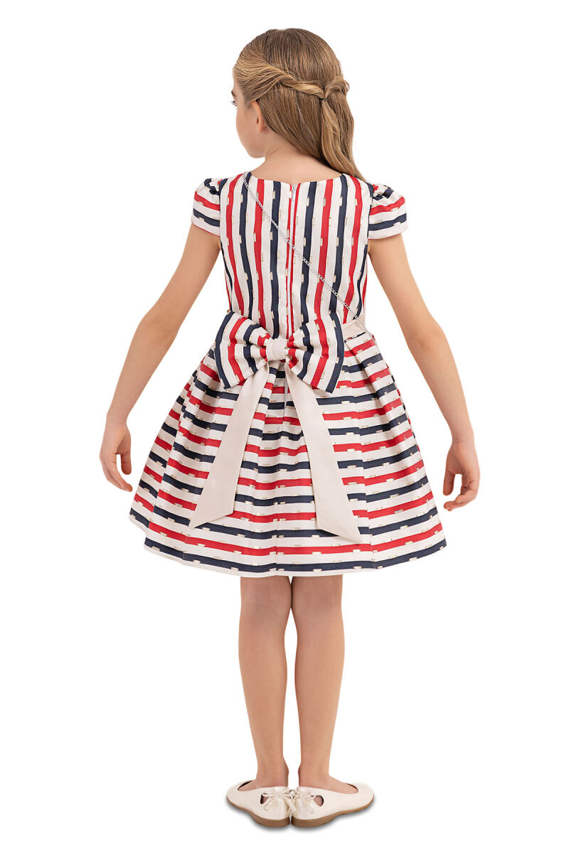 Navy Stripy dress for girls 4-8 AGE 33306PR - 7