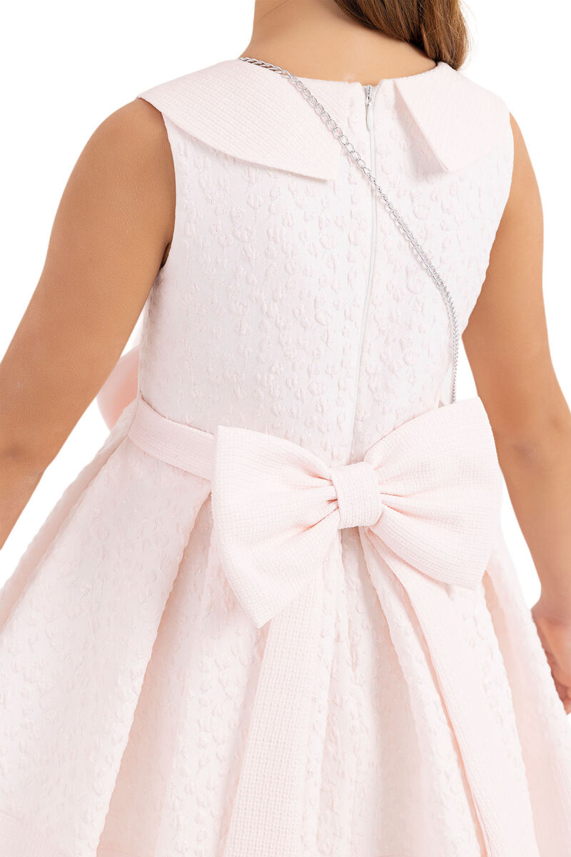 Powder Scarf-collared dress for girls 4-8 AGE 33317PR - 9