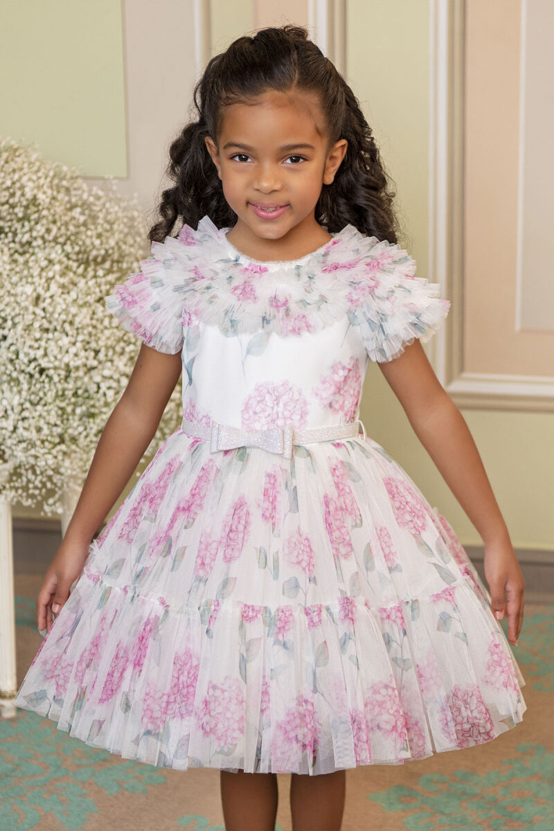 Pink Ruffled dress for girls 2-6 AGE 33298PR - 2