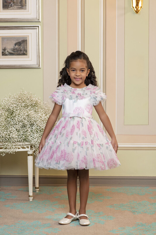 Pink Ruffled dress for girls 2-6 AGE 33298PR - 3
