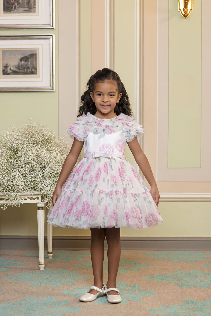 Pink Ruffled dress for girls 2-6 AGE 33298PR - 3