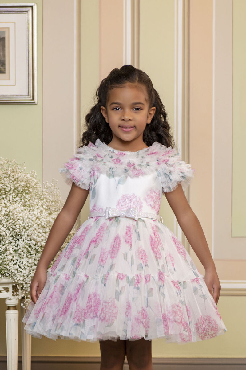 Pink Ruffled dress for girls 2-6 AGE 33298PR - 4