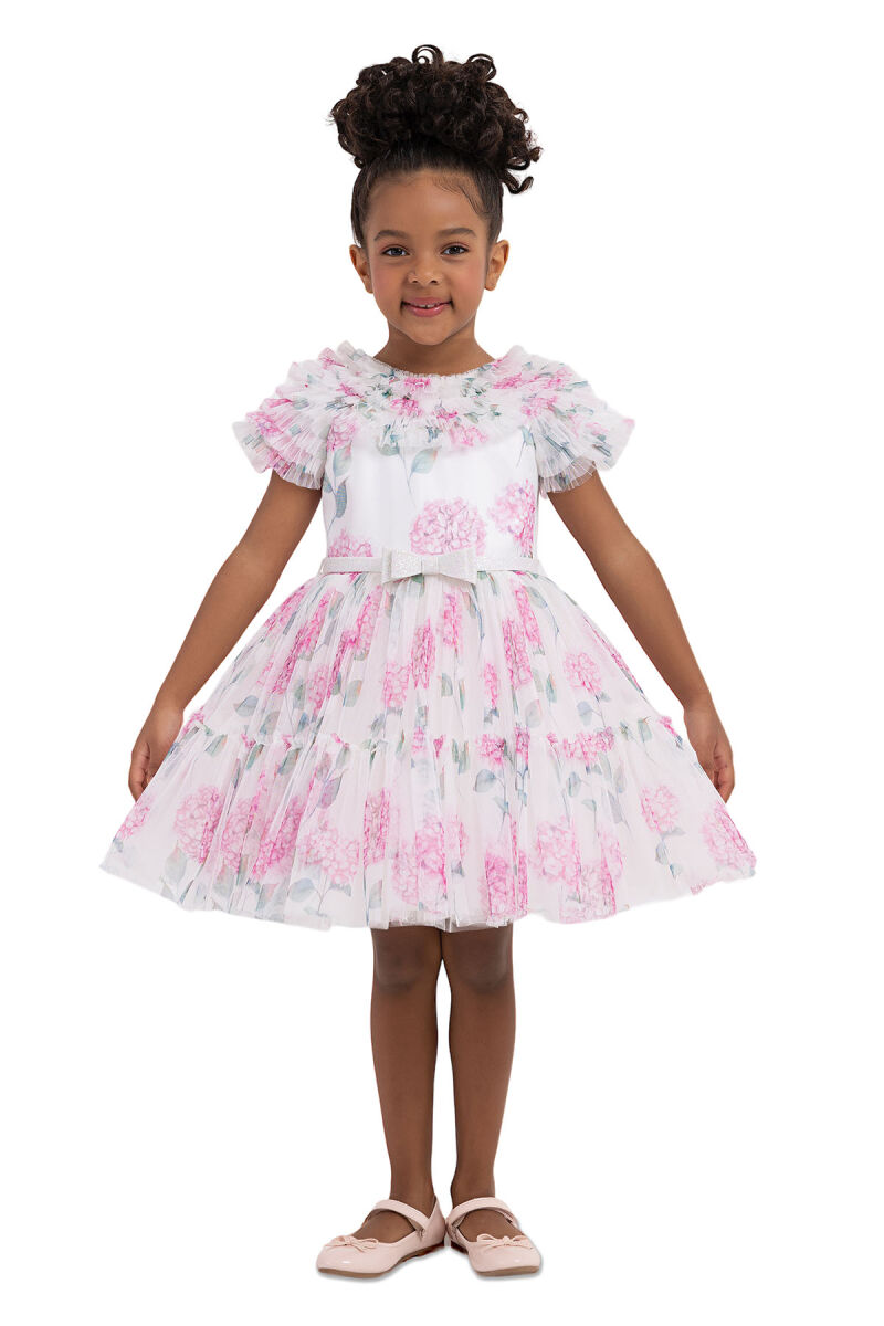 Pink Ruffled dress for girls 2-6 AGE 33298PR - 5