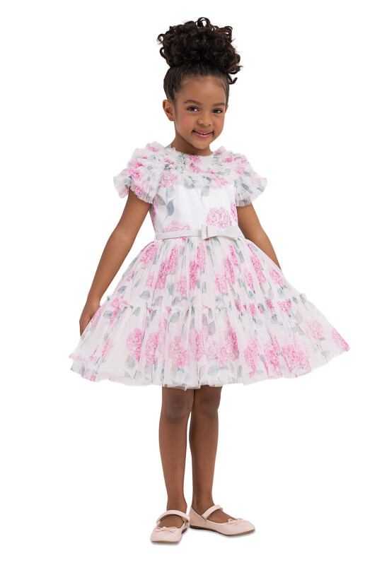 Pink Ruffled dress for girls 2-6 AGE 33298PR - 6