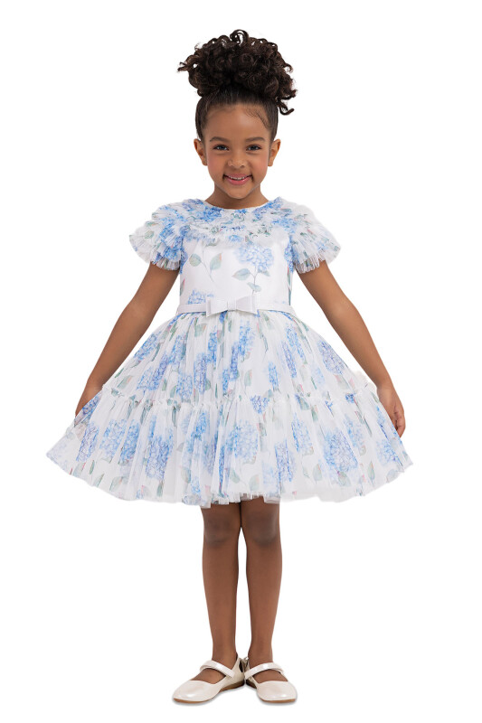 Blue Ruffled dress for girls 2-6 AGE 33298PR - 1