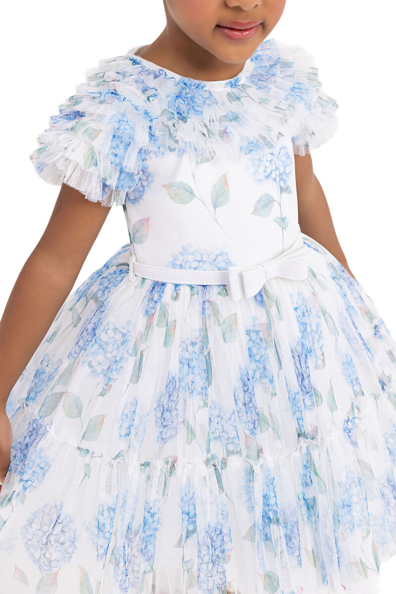 Blue Ruffled dress for girls 2-6 AGE 33298PR - 4