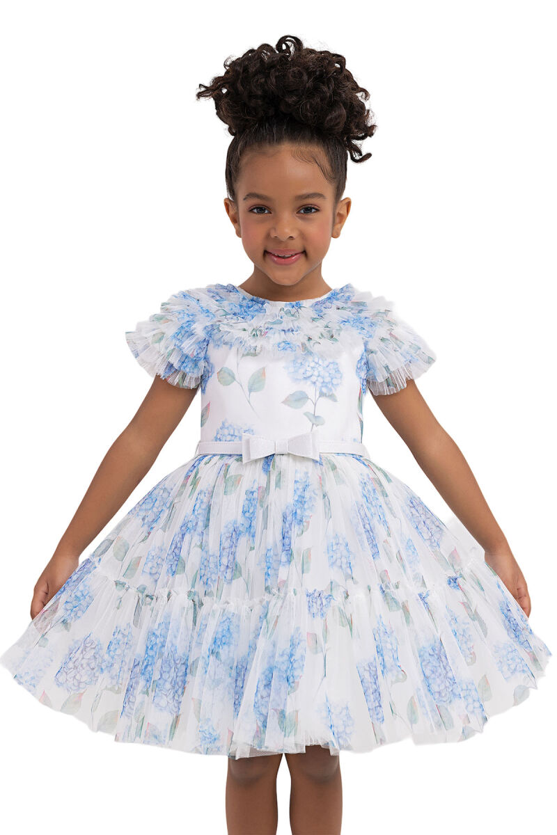 Blue Ruffled dress for girls 2-6 AGE 33298PR - 5