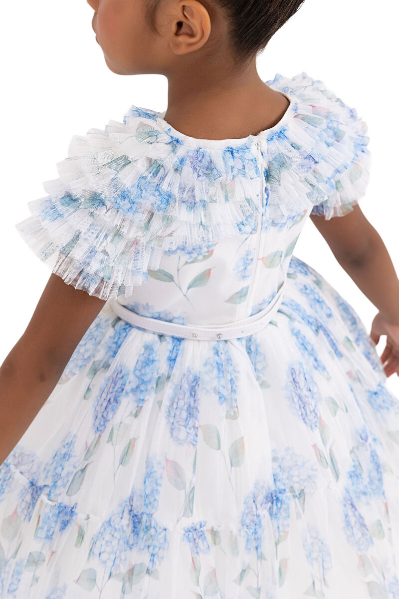Blue Ruffled dress for girls 2-6 AGE 33298PR - 6
