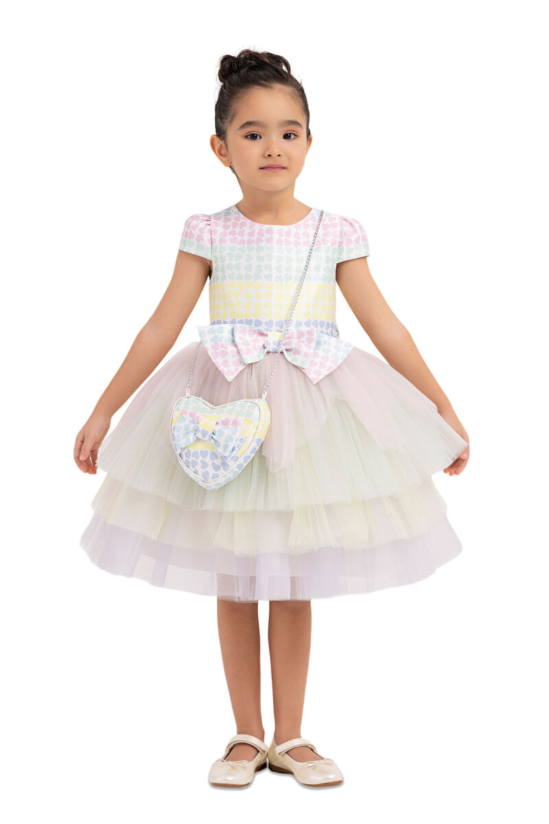 Pink Moon-sleeved, tutu dress for girls 2-6 AGE 33303PR - 1