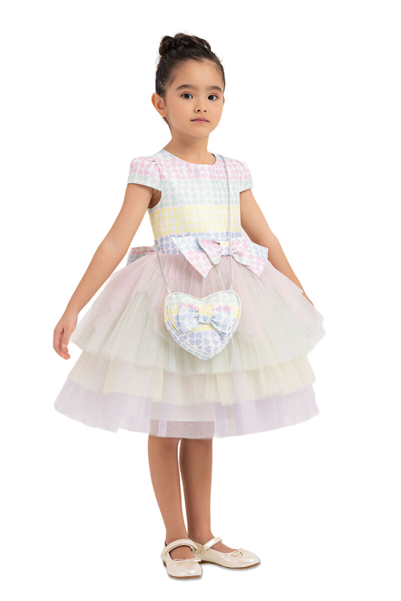 Pink Moon-sleeved, tutu dress for girls 2-6 AGE 33303PR - 2