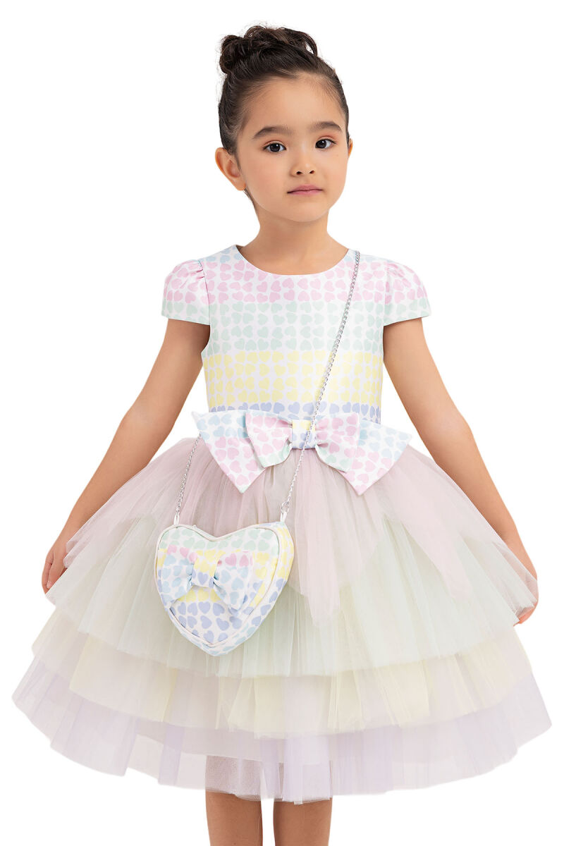 Pink Moon-sleeved, tutu dress for girls 2-6 AGE 33303PR - 4