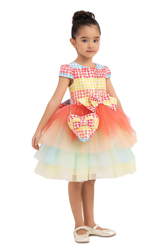 Coral Moon-sleeved, tutu dress for girls 2-6 AGE 33303PR - 2