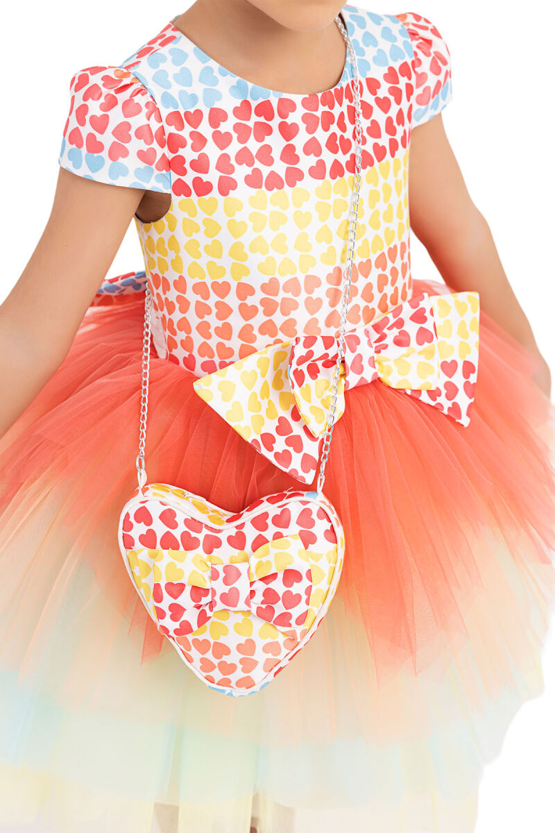 Coral Moon-sleeved, tutu dress for girls 2-6 AGE 33303PR - 3