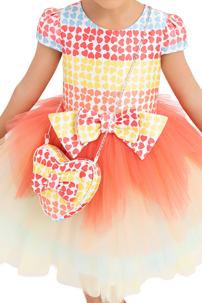 Coral Moon-sleeved, tutu dress for girls 2-6 AGE 33303PR - 5