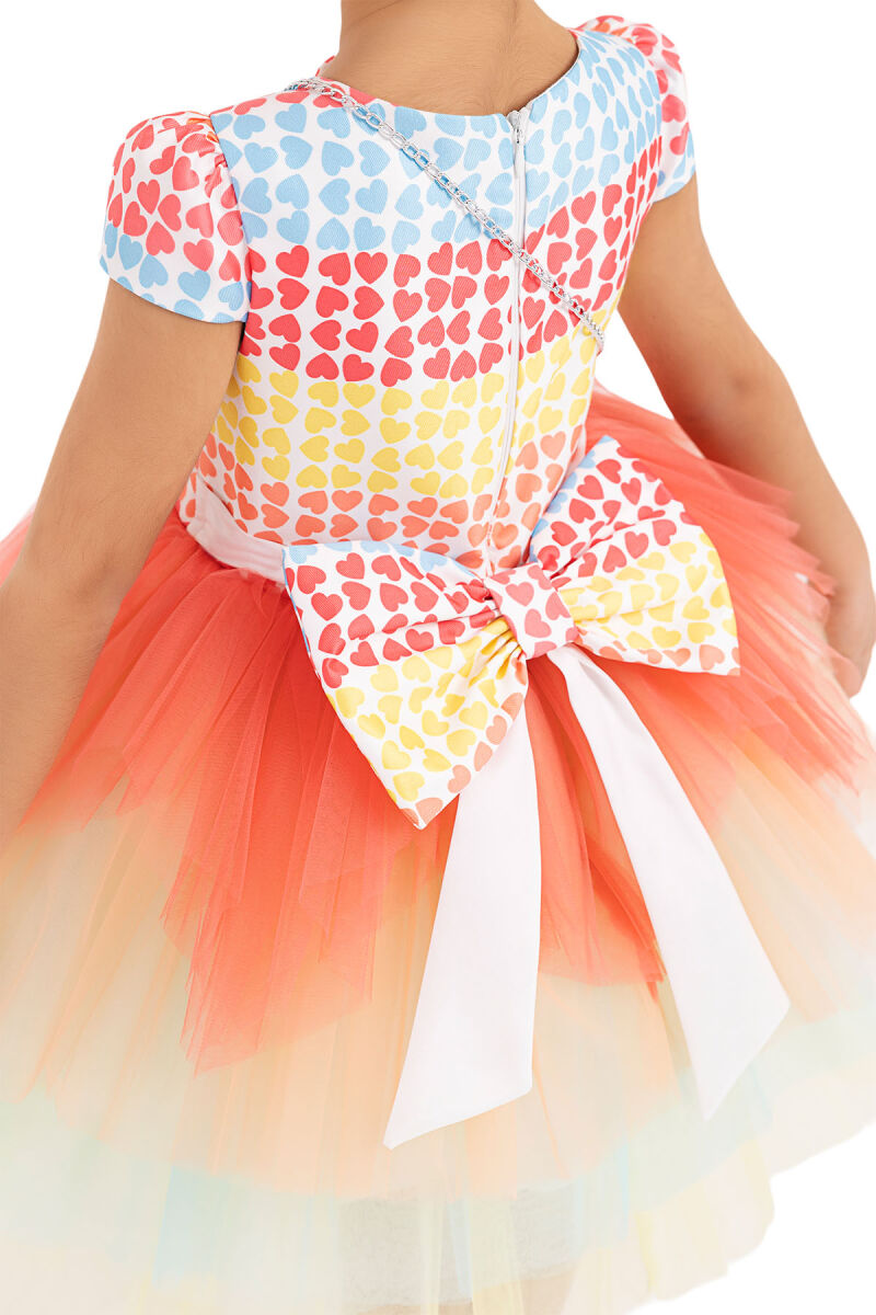 Coral Moon-sleeved, tutu dress for girls 2-6 AGE 33303PR - 6