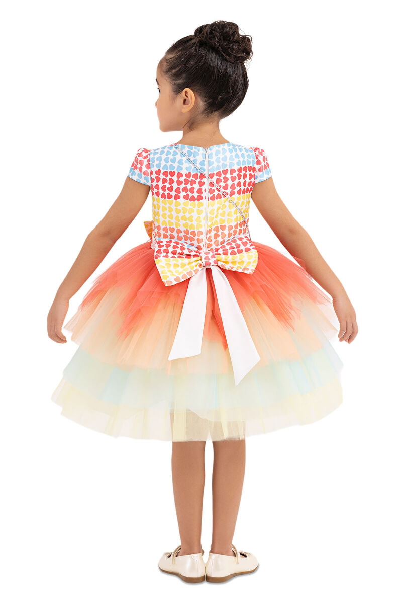 Coral Moon-sleeved, tutu dress for girls 2-6 AGE 33303PR - 7
