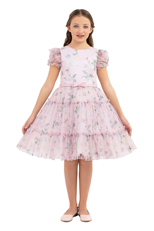 Powder Balloon-sleeved dress for girls 10-14 AGE 33300PR - 1
