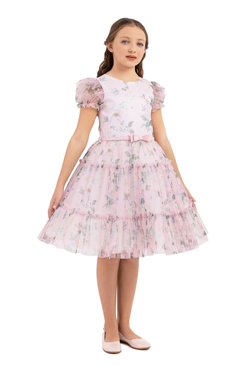 Powder Balloon-sleeved dress for girls 10-14 AGE 33300PR - 2