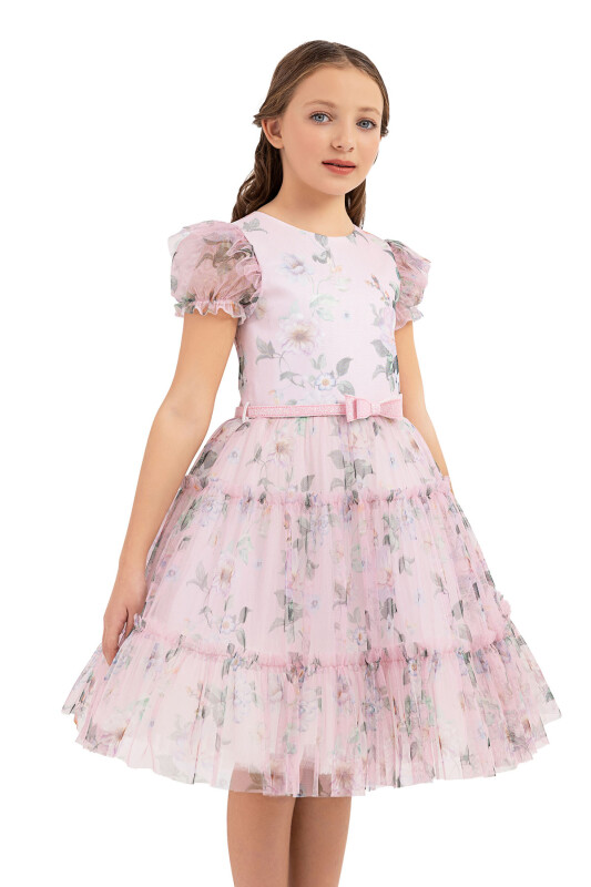 Powder Balloon-sleeved dress for girls 10-14 AGE 33300PR - 3
