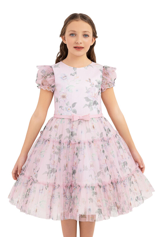 Powder Balloon-sleeved dress for girls 10-14 AGE 33300PR - 5