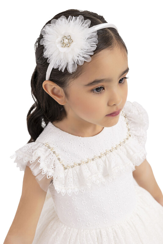 Ecru Ruffled, dress for girls 2-6 AGE 33329PR - 3