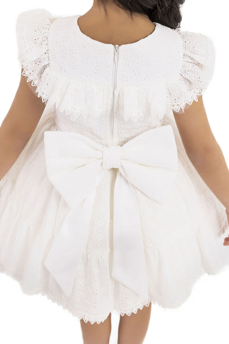 Ecru Ruffled, dress for girls 2-6 AGE 33329PR - 6