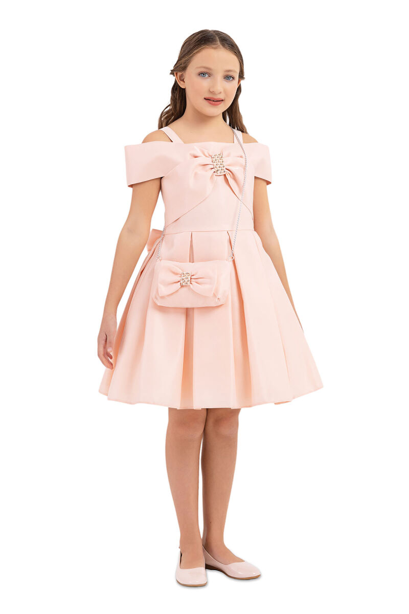 Salmon Princess Collar Dress for Girls 10-14 AGE 33296PR - 2