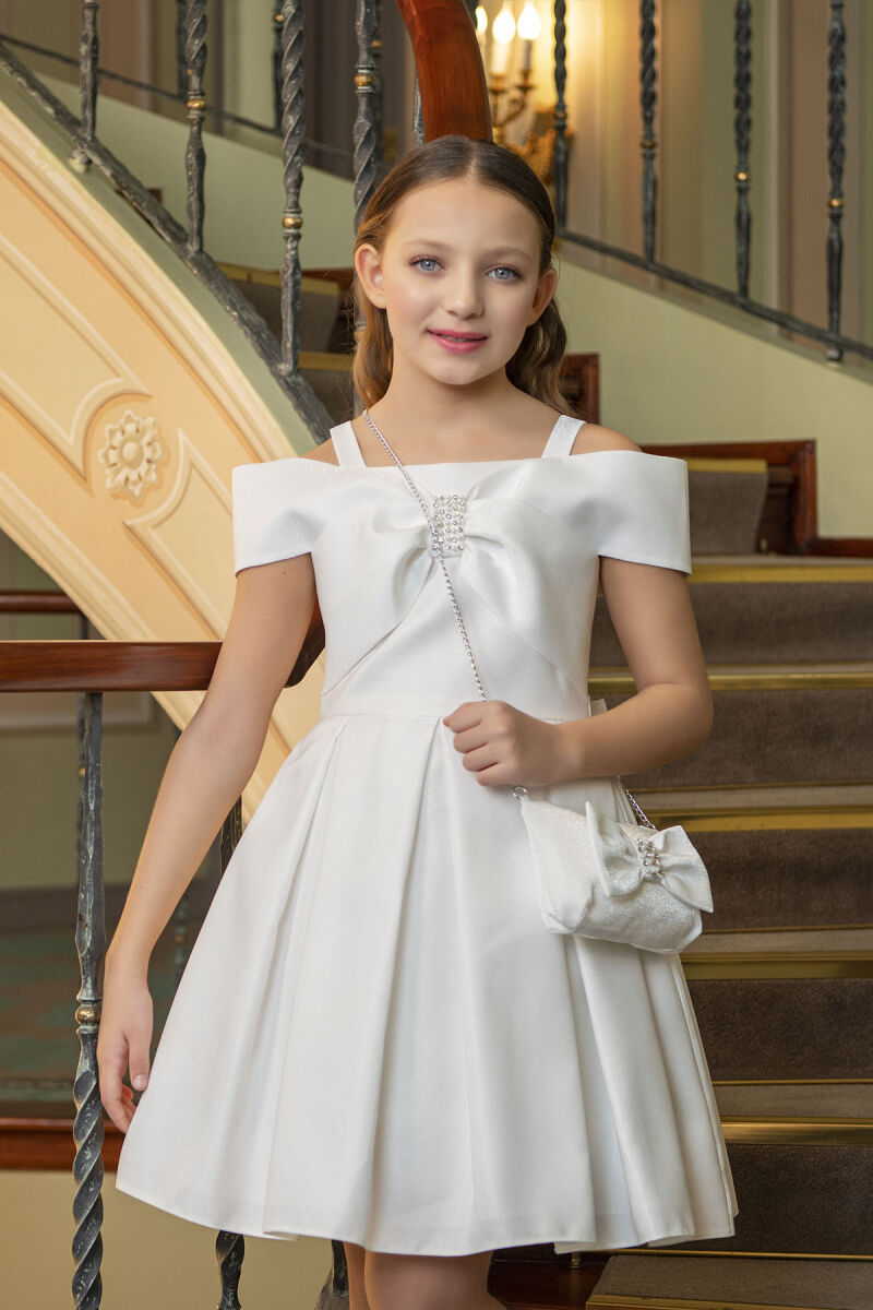 Ecru Princess Collar Dress for Girls 10-14 AGE 33296PR - 1
