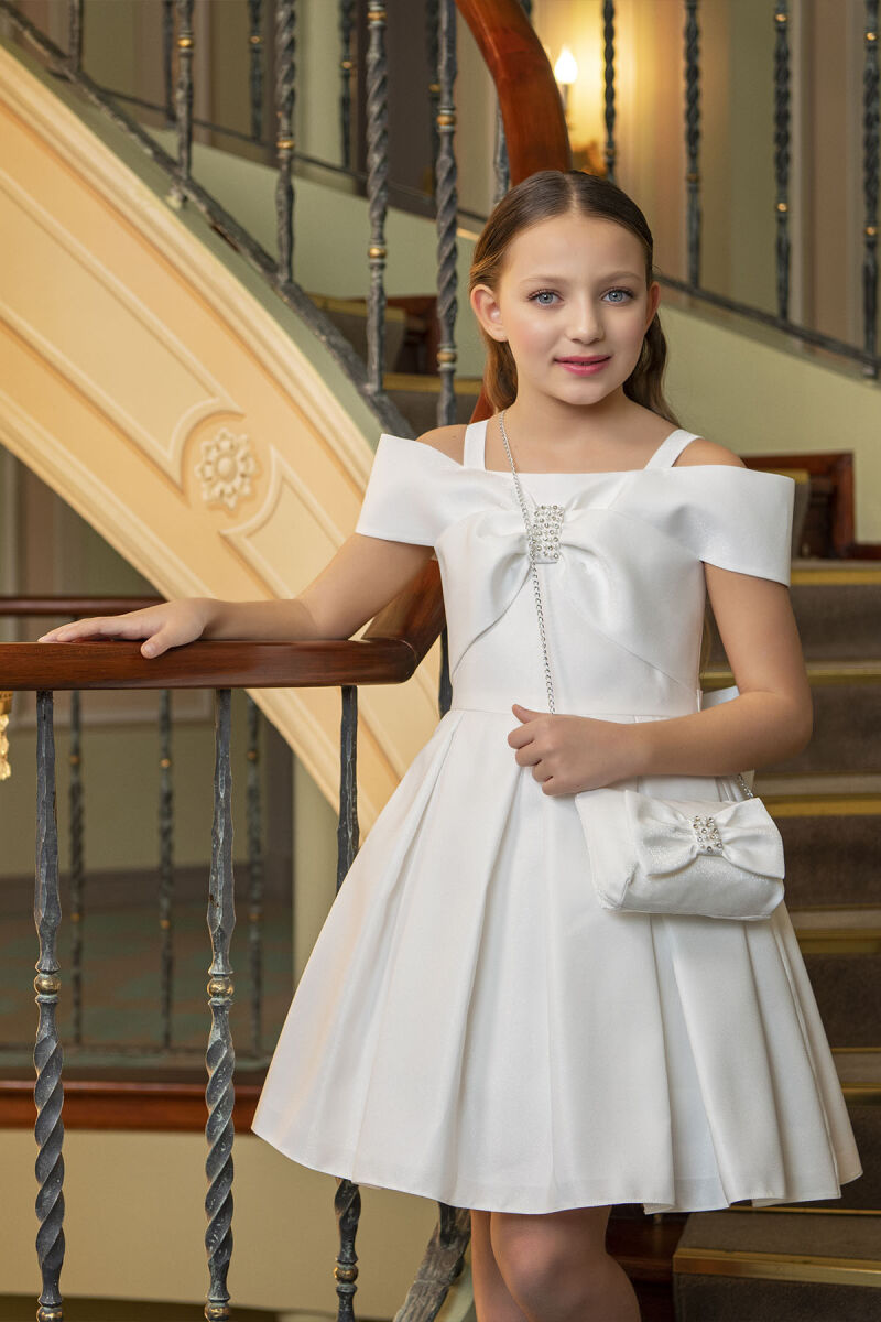Ecru Princess Collar Dress for Girls 10-14 AGE 33296PR - 4