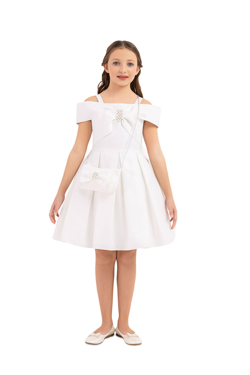 Ecru Princess Collar Dress for Girls 10-14 AGE 33296PR - 5