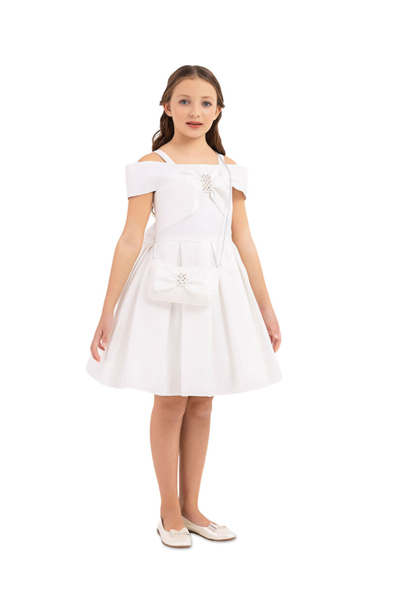Ecru Princess Collar Dress for Girls 10-14 AGE 33296PR - 6